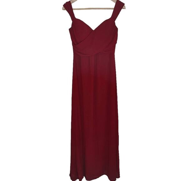 Windsor Wine Red Floor Length Maxi Bridesmaid Dress - Picture 1 of 12